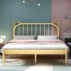 Cama de Hierro Forjado Estilo Europeo para Niños, Cama Individual, Cama Doble, Cama de Princesa Trendy Estilo Ins, Alquiler de Apartamento Moderno Minimalista