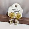 Brincos de Franja Fogos de Artifício com Zircônia Imitação de Pérola, Estilo Minimalista, Brincos de Nicho Elegantes de Alta Qualidade para Mulheres