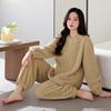 "Forro de forro polar engrosado" Pijamas cálidos para mujer Invierno Forro polar de coral Franela Otoño e Invierno Ropa de casa de felpa retro para mujer Mori