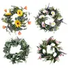 Flores artificiales, margaritas, lavanda, guirnaldas de tulipanes, decoraciones de boda de primavera y verano, decoración para el hogar transfronteriza, adornos colgantes de eucalipto
