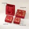 Caixa de Joias com Gaveta em Relevo e Hot Stamping de Luxo Leve Múltiplas Especificações Adequada para Pulseiras Brincos Colares Conjunto de Caixa de Presente com Bolsa Tote