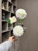 Nueva flor artificial de fragancia oscura de 3 cabezas, flor artificial de seda para boda, decoración del hogar, decoración de salón de bodas, decoración suave, floral transfronterizo