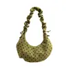 Bolsa de Axila Plissada com Bolinhas Estilo Coreano Nicho Grande Capacidade Feminina Início do Outono Estilosa Versátil Toque de Luxo Bolsa de Ombro Único Transversal