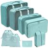 Set de Bolsas de Almacenamiento para Viaje, Set de 11 Piezas para Viajes de Negocios, Bolsas de Almacenamiento con Cordón para Ropa, Bolsas de Almacenamiento Plegables de Malla para Maquillaje y Artículos de Tocador