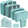 Set organizador de viaje premium, incluye 11 piezas: bolsas para guardar ropa, bolsas con cordón, bolsas para cosméticos y artículos de tocador, y bolsas de malla plegables para almacenamiento
