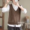 Nova Colete de Algodão Sem Mangas de Primavera Feminino Curto Tricô Camisa Top Slim Look Casual Suéter Colete Versátil Colete