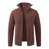Otoño/Invierno 2026 Tallas Grandes Suelto Moda Solapa Suéter de Punto para Hombre Grueso Tejido Grueso Cardigan Sweater de Comercio Exterior