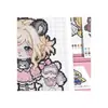 96 Folhas Grandes de Adesivos de Papel para Arte com Miçangas Tema Menina Fofa, Adesivos Decorativos Criativos Bidimensionais de Desenho Animado Anime Pixel