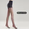 Leggings negros transparentes con capa exterior extraíble para mujer, capa base de doble capa con sensación de piel desnuda para otoño e invierno con medias reemplazables por botón