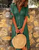 2026 Transfronterizo Amazon Nueva Moda Femenina Estilo Europeo y Americano Sexy Cuello en V Larga Botonada Talla Extra Vestido Camisa