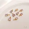 Colgante Pequeño de Oro Real Electrochapado de 14K Incrustado con Circonita Brillante Color 3A Circonio Colgante Pequeño Hecho a Mano DIY Accesorios para Colgar Joyería