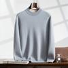 Outono e inverno novo 100 suéter de caxemira masculino meia gola alta gola alta cor sólida moda suéter quente camisa de base de malha