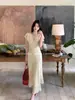 Precio Especial, Sin Devoluciones ni CambiosVestido de Vacaciones Elegante Francés Primavera/Verano Vestido Estampado de Puro Deseo para Mujer 88499