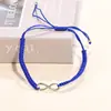 Pulsera de Pareja Cruzada Europea y Americana para San Valentín de 8 Caracteres, Juego de Pulseras Tejidas Ajustables con Símbolo Infinito para Mujeres