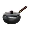 Novo Estilo Pequeno Caldeirão de Ferro Doméstico Mini Wok Aprofundado Sem Revestimento Feito à Mão Antiaderente Panela Antiga Tadu