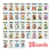 Compra Direta Transfronteiriça de 36 Cartas Inspiradoras de Animais, Fofas e Adoráveis Desenho Animado Energia Positiva Versão Q Cartas de Inspiração de Animais