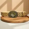 Estilo Europeo y Americano Bohemio Ins para Mujer Cinturón Decorativo Marrón Exótico Retro Versátil Cintura de Jeans