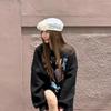 Deportivo Casual Dulce Fresco Cuello Redondo Sudadera con Capucha para Mujer Sudadera Top Estampado Pastoral Nuevo Estudiante de Secundaria Minimalista Cool