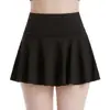 Pantalones Falda Deportivos de Dos Piezas Estilo Seda Anti-Exposición para Mujer, Falda Fitness de Verano de Cintura Alta Levanta Glúteos, Falda de Yoga Plegada para Entrenamiento