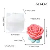 Molde de Silicone Flor Rosa 3D Mais Vendido Transfronteiriço para Velas Aromáticas, Gesso, Sabonete Artesanal, Molde de Fondant DIY