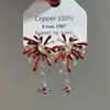 """Árbol de Fuego Flor Plateada"" Francés Romántico Concha Lujo Accesible Elegante Exquisito Nicho Aretes Aretes Sin Perforación Pinzas para Orejas"""