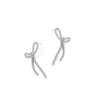 Pendientes de Plata de Ley S925 con Aguja, Estilo Nuevo de Lazo, Clavos de Oreja Largos y Únicos, Diseño de Borla de Lujo Ligero, Elegantes de Alta Gama para Mujer