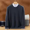 Suéter de cachemira para hombre con trenzas y cuello semialto, un nuevo estilo otoño/invierno, moderno y versátil, adecuado para atuendos de negocios casual
