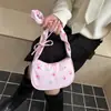 Bolsa de Lona Floral Atacado para Mulheres, Bolsa de Ombro com Cordão, Bolsa de Ombro Floral com Laço de Alta Estética