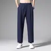 Calças de Trabalho Acolchoadas com Lã, Grossas, Cor Sólida, Calças Casuais Jogger para Homem, Caimento Solto, Calças de Trabalho Elásticas