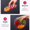 Caja de fruta desechable de plástico para cortar fruta fresca, redonda, transparente, cubierta, para embalaje de ensalada de frutas
