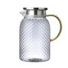 Tetera de Agua de Borosilicato Alto con Patrón de Grano de Arroz Grande Espesado, Tetera para Agua Fría, Tetera para Agua Fría, Tetera para Agua de Limón Blanco Frío de Verano, Taza