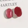 Zhen Tu Estilo Francês Doce e Simples Brilhante Oval Resina Gelatina Meio Redondo DIY Brincos Exquisitos