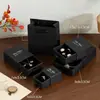 Cajas de joyería de papel reciclado del fabricante en stock con textura clara para anillos, collares y pulseras