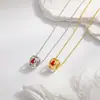 Nuevo Collar de Calabaza Esmaltada Hueca con Diamantes Estilo Chino Colgante de Calabaza Roja Cadena para la Clavícula Nicho Lujo Accesible Collar de Gama Alta