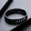 Pulsera de piedra negra para hombre, de alta gama, personalizada, con diseño sencillo y combinable, con cuentas de hip-hop, accesorios, joyería ligera de lujo para mujer.