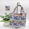 Bolsa de Compras Plegable Nueva Supermercado Transfronteriza Bolsa Tote Portátil de Tela Floral Bolsa Tote de Compras de Supermercado Bolsa de Comestibles
