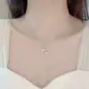 Colar feminino de aço titânio com pingente de estrela e franja de explosão sonora, nicho, super doce, super fada, estrela curinga, corrente para clavícula, atacado