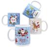 Caneca de Natal Cor Vermelha e Verde Cerâmica Padrão Árvore de Natal Floco de Neve Logo da Empresa Presente Exclusivo