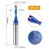 Fresa Helicoidal Upcut para Madeira, Slot para Marchetaria, Fresadora de Gravação, Fresadora de Cavidade, Fresadora para Marcenaria de Carboneto Nano Azul