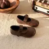 Zapatos Pequeños de Piel para Niñas 2026 Primavera/Otoño Nuevo Estilo Coreano Suela Suave Zapatos de Princesa Zapatos de Una Sola Pieza Zapatos para Bebé Niña Mocasines