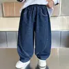 Pantalones para Niños Otoño 2026 Nuevo Estilo Coreano Geniales de Moda Niños Pequeños y Medianos Primavera y Otoño Jeans Pantalones Casuales con Estampado de Leopardo para Niños