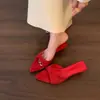 Primer Encuentro Sandalias de tiras abiertas estilo francés de temporada, zapatos de tacón alto, colección primavera/verano, sandalias rojas retro de punta