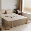 Lençóis de Algodão Lavado Ajustáveis Cama de Algodão Puro Xadrez de Cor Pura Algodão Puro Solteiro Cama de 1,5m Casal Cama de 1,8m Lençóis Ajustáveis Tingidos na Massa Entrega