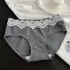 Pantaletas de Algodón Puro Antibacterianas de 10A con Cobertura Extendida en la Entrepierna, Cómodas y Amigables con la Piel, Color Sólido, Calzones de Algodón Simples de Cintura Media