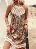 Vestido de Encaje Patchwork con Estampado Paisley para Mujer - Sitio Independiente de Amazon Transfronterizo 2026
