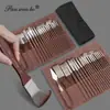 Set de 22 pinceles de alta gama en una bolsa de tela, set completo de pinceles de pintura en una caja de colores, pinceles para óleo de madera de color antiguo con nylon