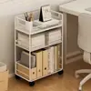 Escritorio móvil con almacenamiento, estantería de pie, carrito para libros para aula con ruedas, estantería simple para estudiantes para organizar libros