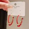 Pendientes Redondos Geométricos Envueltos en Cuerda de Cristal Piedra Aguja de Plata, Estilo Étnico Vintage, Pendientes de Nicho de Moda y Alta Gama