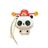 Panda de Dibujos Animados Creativo Sombrero de la Fortuna Juguete Blandito Llavero Llavero para Bolso de Pareja Llavero de Coche Regalo Venta al por Mayor