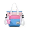 Bolsa balde casual estilosa e fofa de design de nicho para meninas, nova bolsa transversal color blocking leve 2026